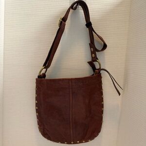 Fossil Brown and Gold Crossbody Bag with Adjustable Strap